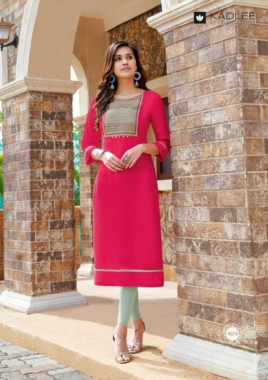 NC - Noshi Dry silk Rayon Casual Wear Readymade Latest Straight Kurti  Wholesale Catalogue