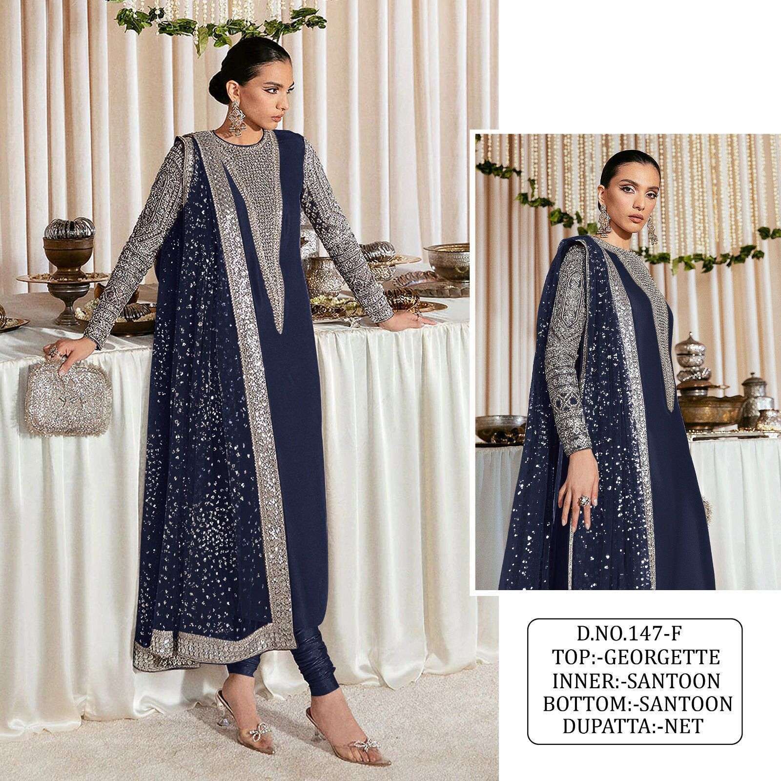 KF - 147 Fox Georgette With Multi Pakistani Suits wholesale online market