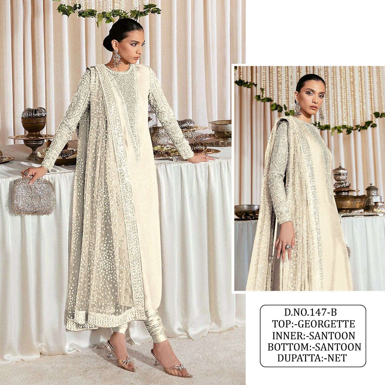 KF - 147 Fox Georgette With Multi Pakistani Suits wholesale online market