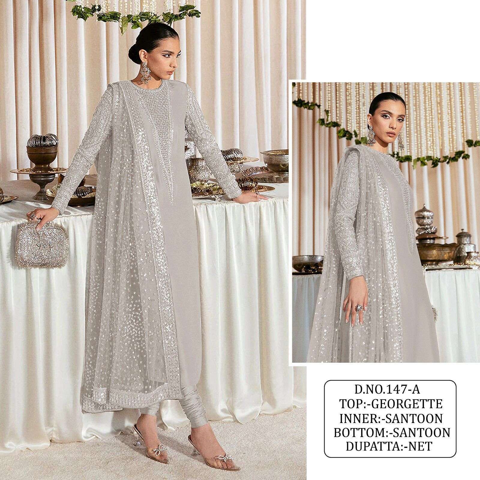 KF - 147 Fox Georgette With Multi Pakistani Suits wholesale online market