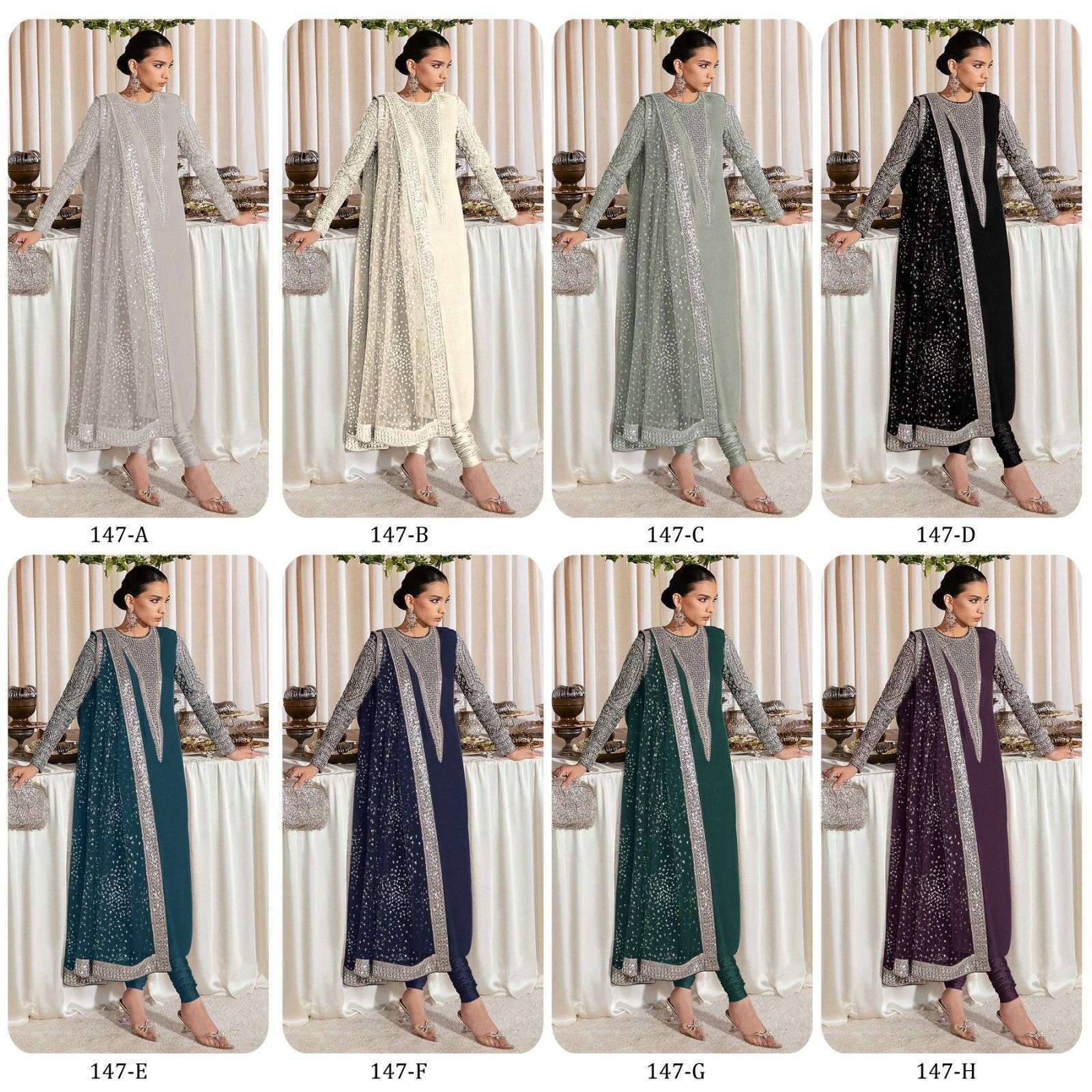 KF - 147 Fox Georgette With Multi Pakistani Suits wholesale online market