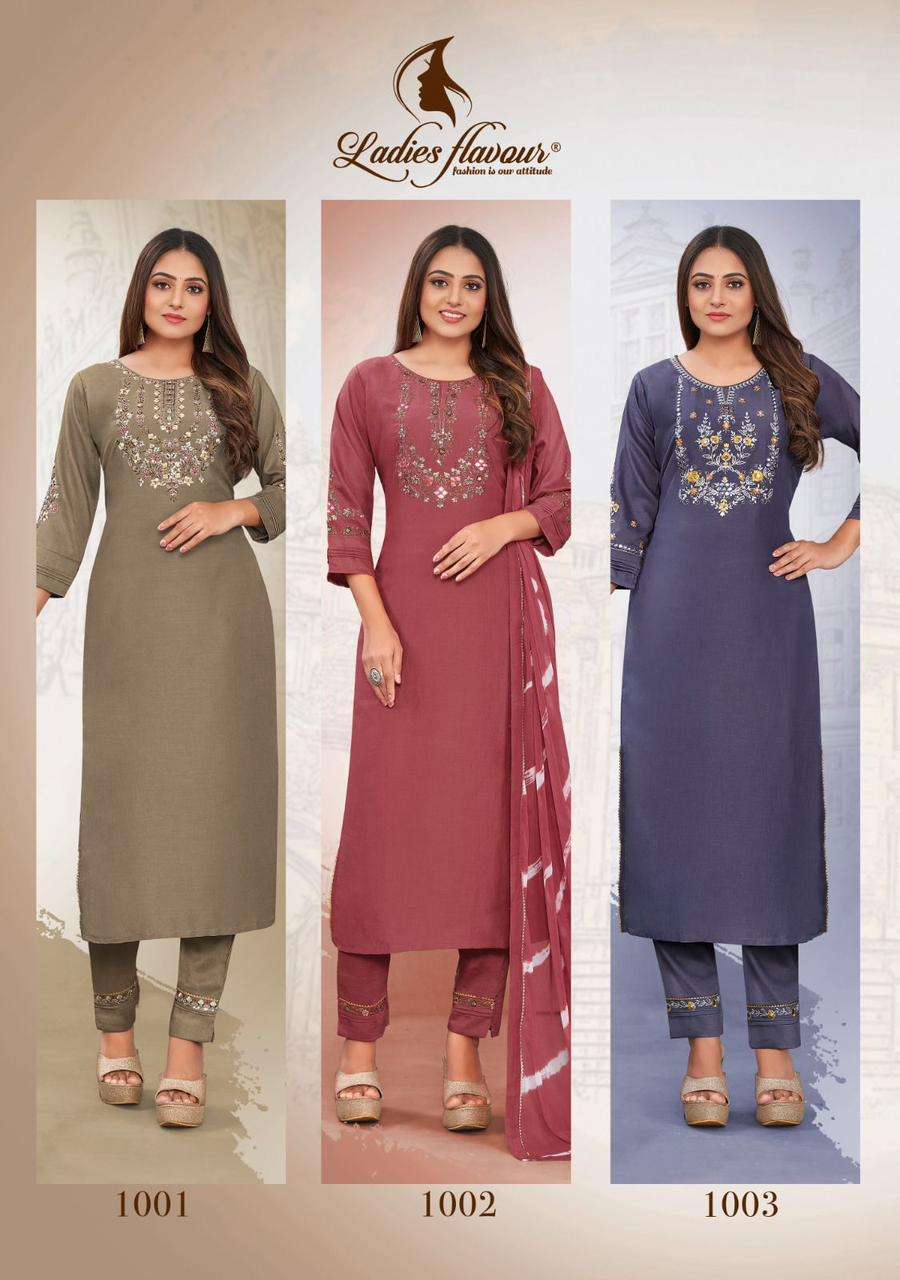 LADIES FLAVOUR PRESENTS BELLIZA COTTON EMBROIDERY WHOLESALE KURTI WITH  BOTTOM