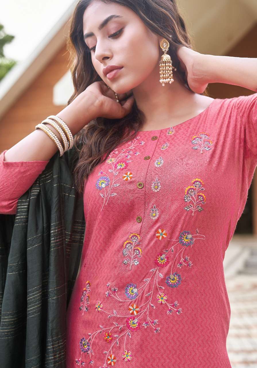 pink mirror roseberry boutique kurti collection wholesale kurti pent duppta 