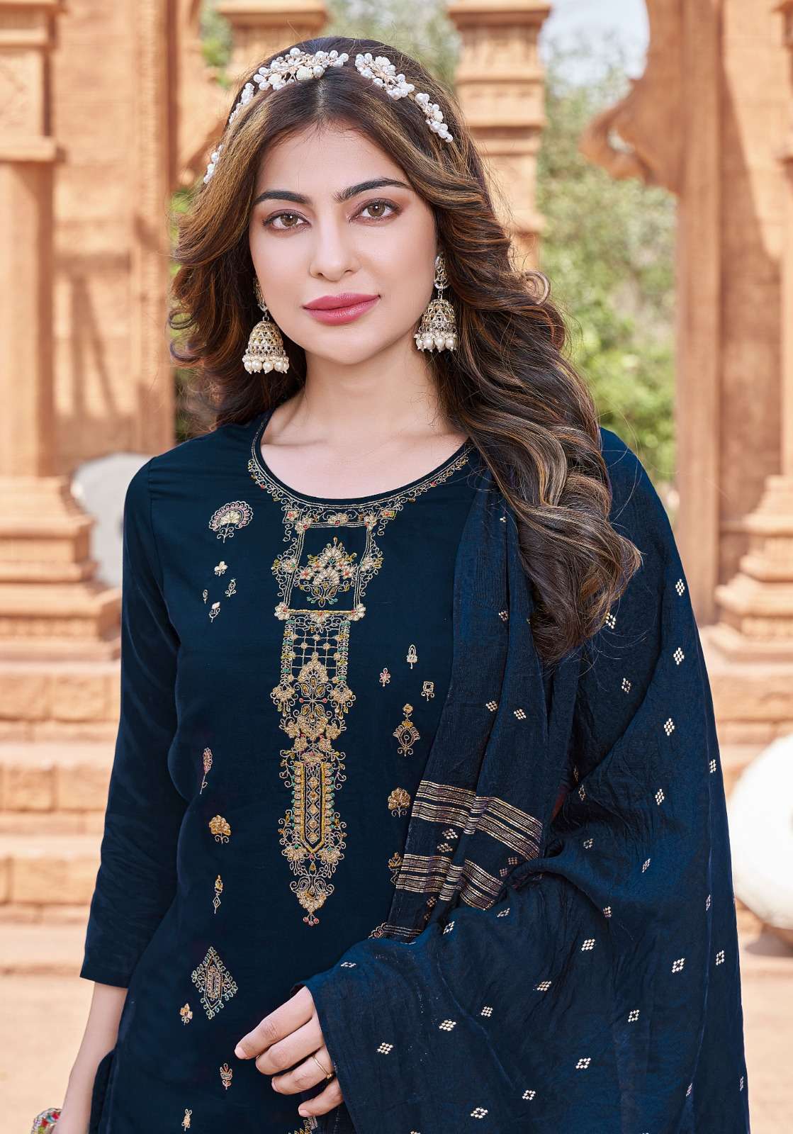 pink mirror tiara designer boutique kurti pent duppta wholesale price