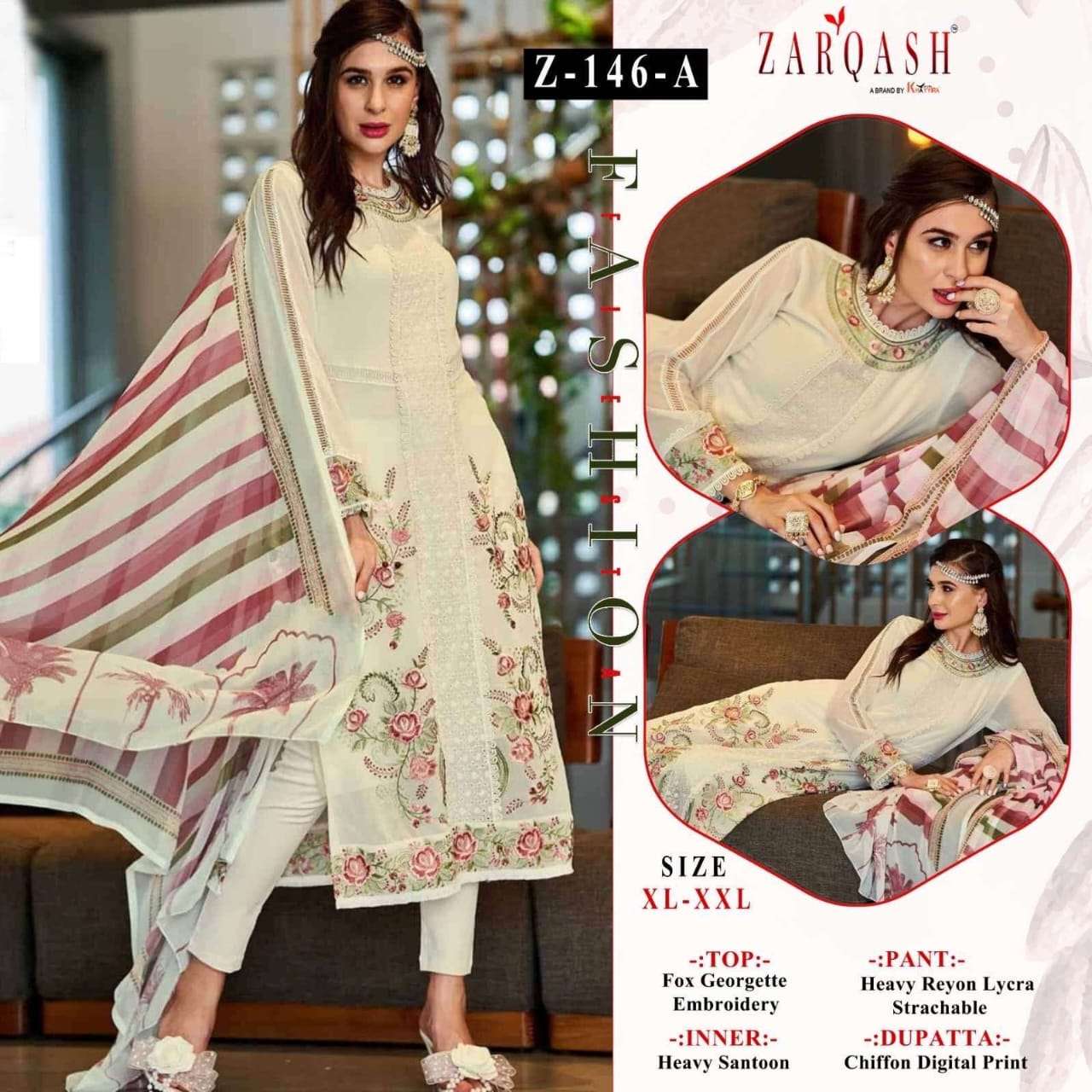 SABA HIT DESIGN BY ASLIWHOLESALE ORGANZA EMBROIDERY STITCHED DRESS