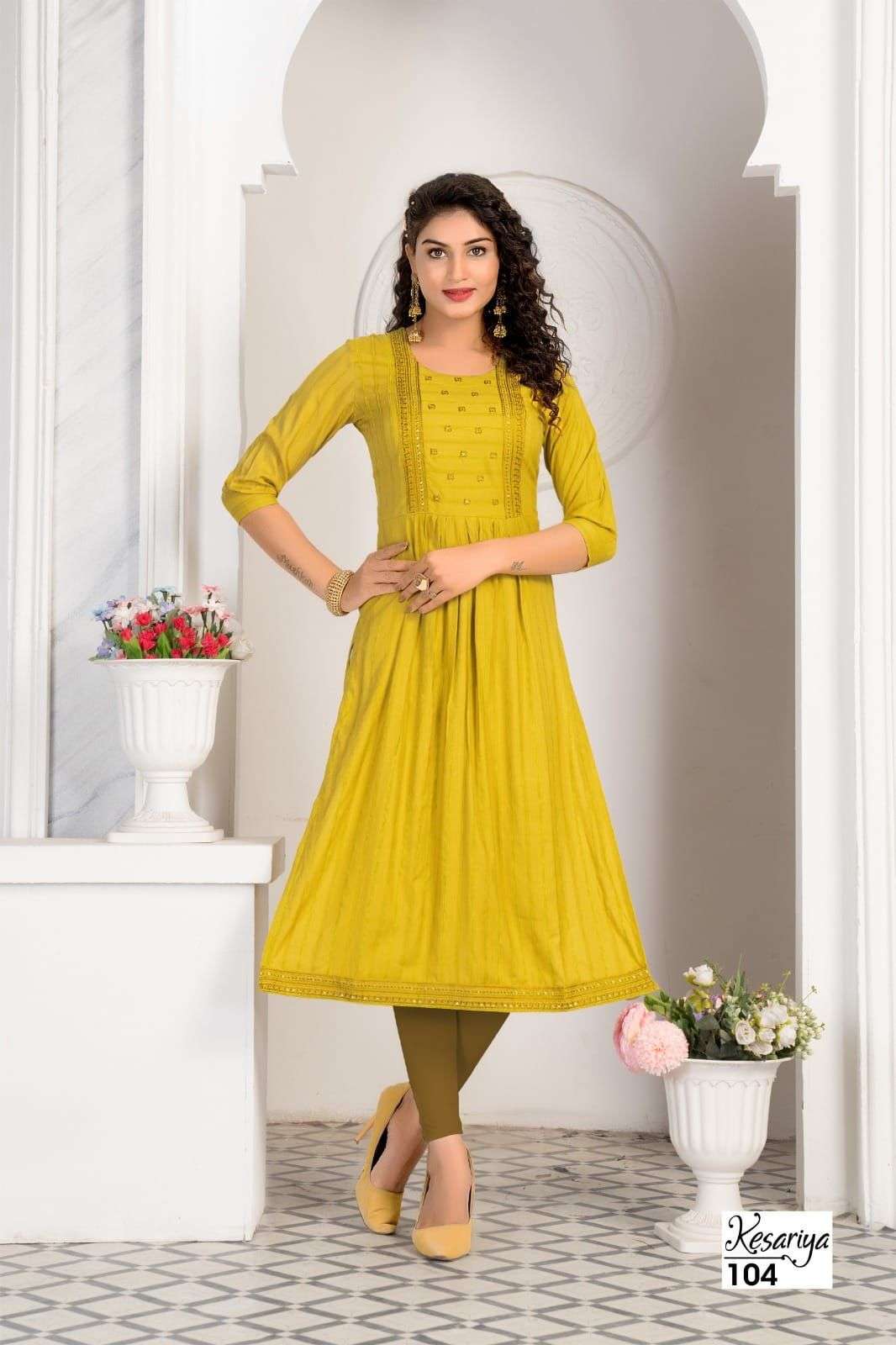 HIRWA KESARIYA Naira cut Kurti Wholesale