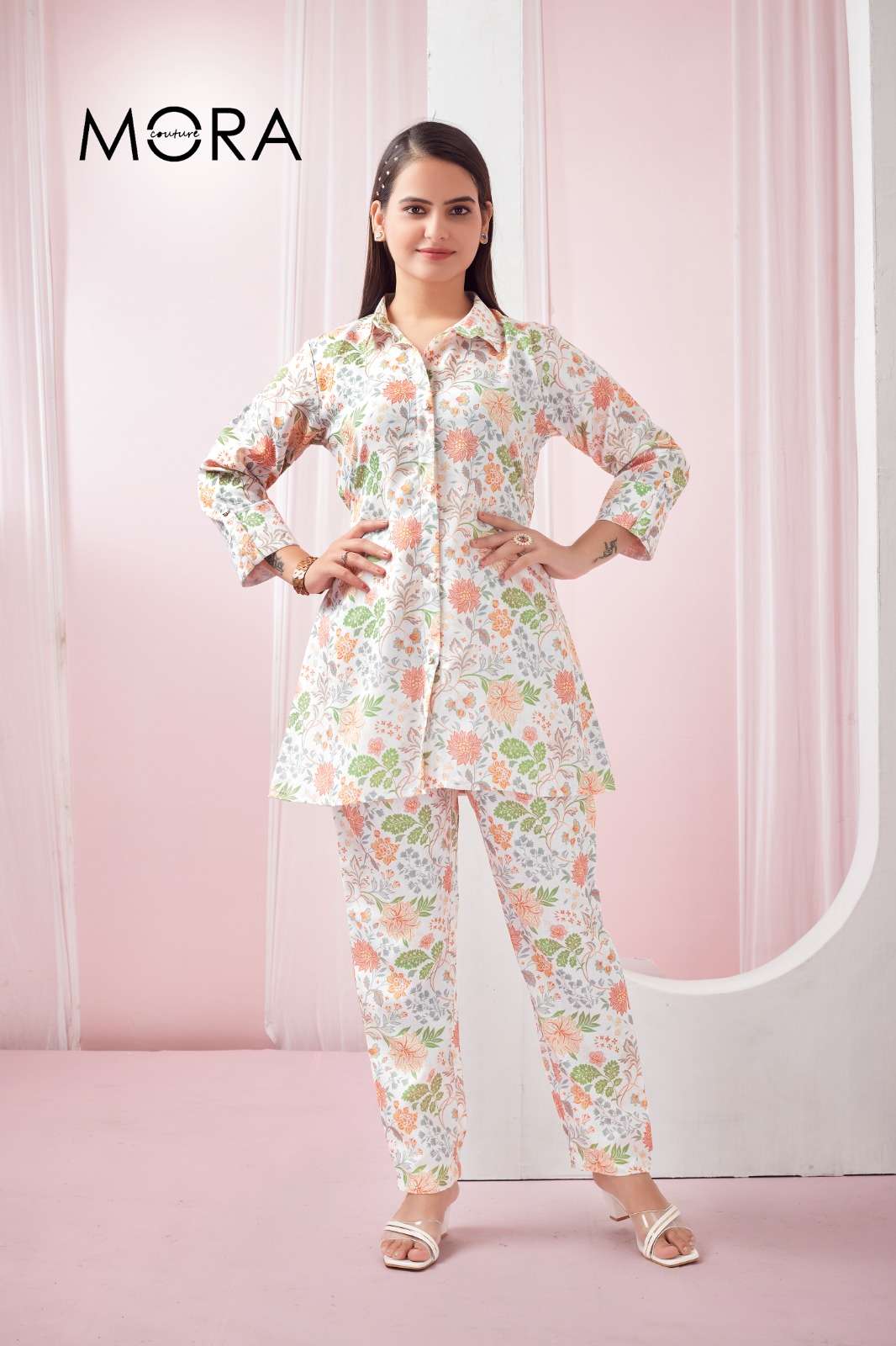 Madhav Fashion Mora Linen 5 Cord Set Wholesale