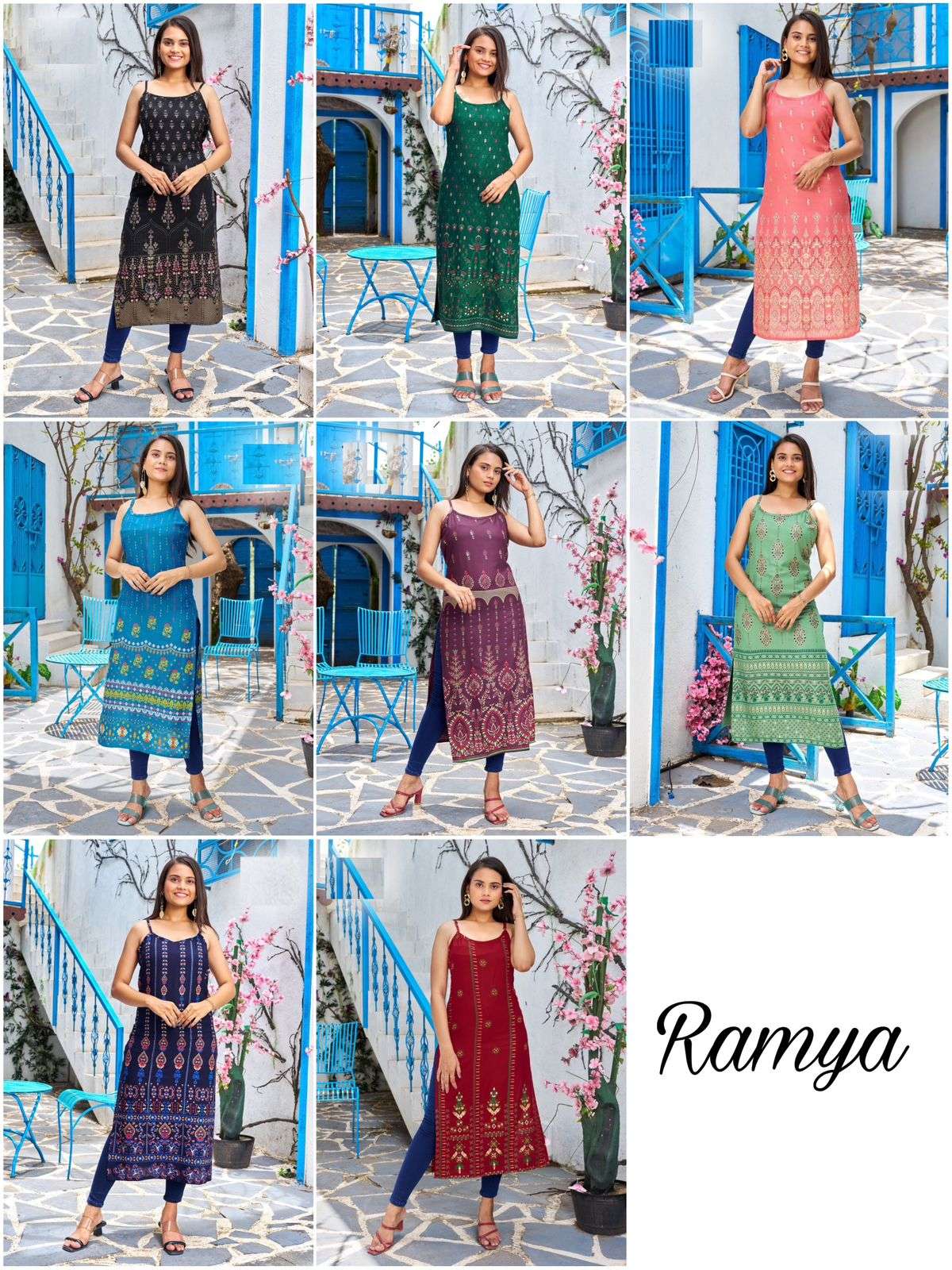 Ramya Presents Sleeveless Printed Kurti wholesale