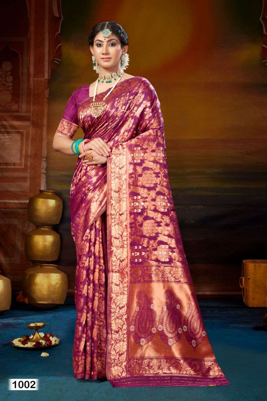 Rajtex Kahana Two Tone Organza Saree With Laheriya Print Collecton At  Wholesale Rate