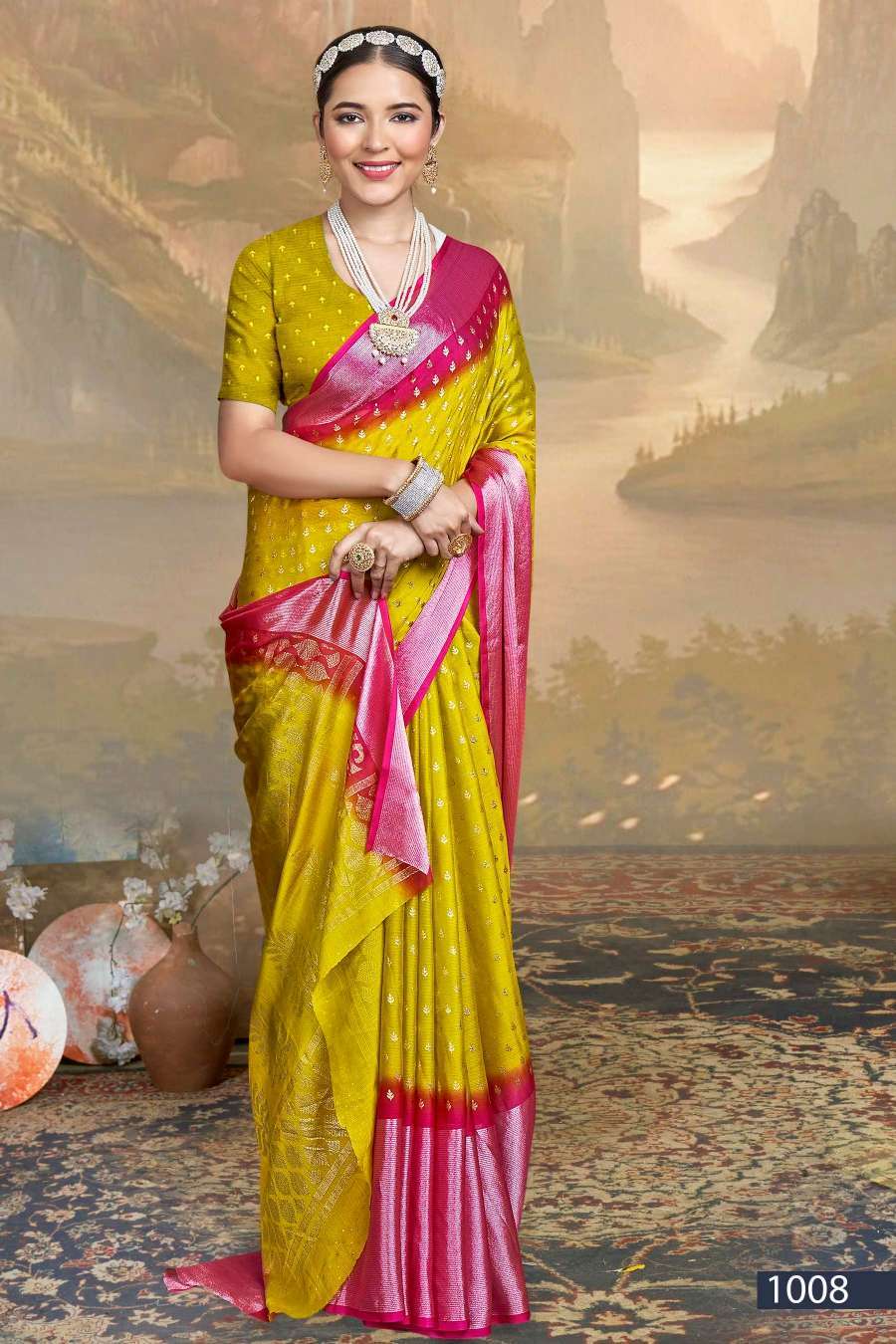 Ruchi Super Kesar Chiffon - 50th Edition Designer Chiffon Saree