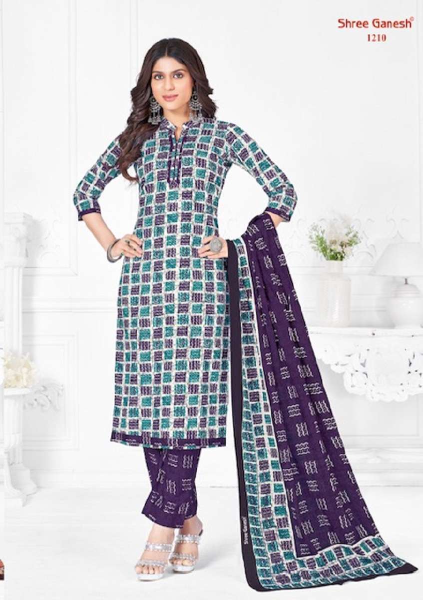 Cotton Multicolor Shree Ganesh Dress Material at Rs 550 in Surat | ID:  9257702173