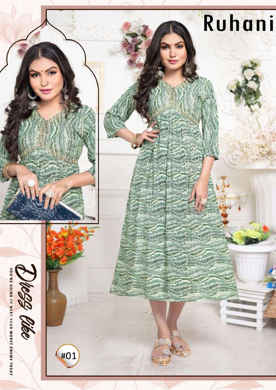 Buy Fancy Cotton A Line Kurti At Wholesale at Rs.525/Piece in surat offer  by Clothbaba