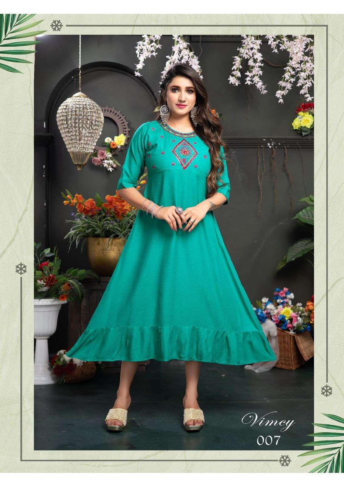 Golden Malini series 01-10 Reyon Plain kurti