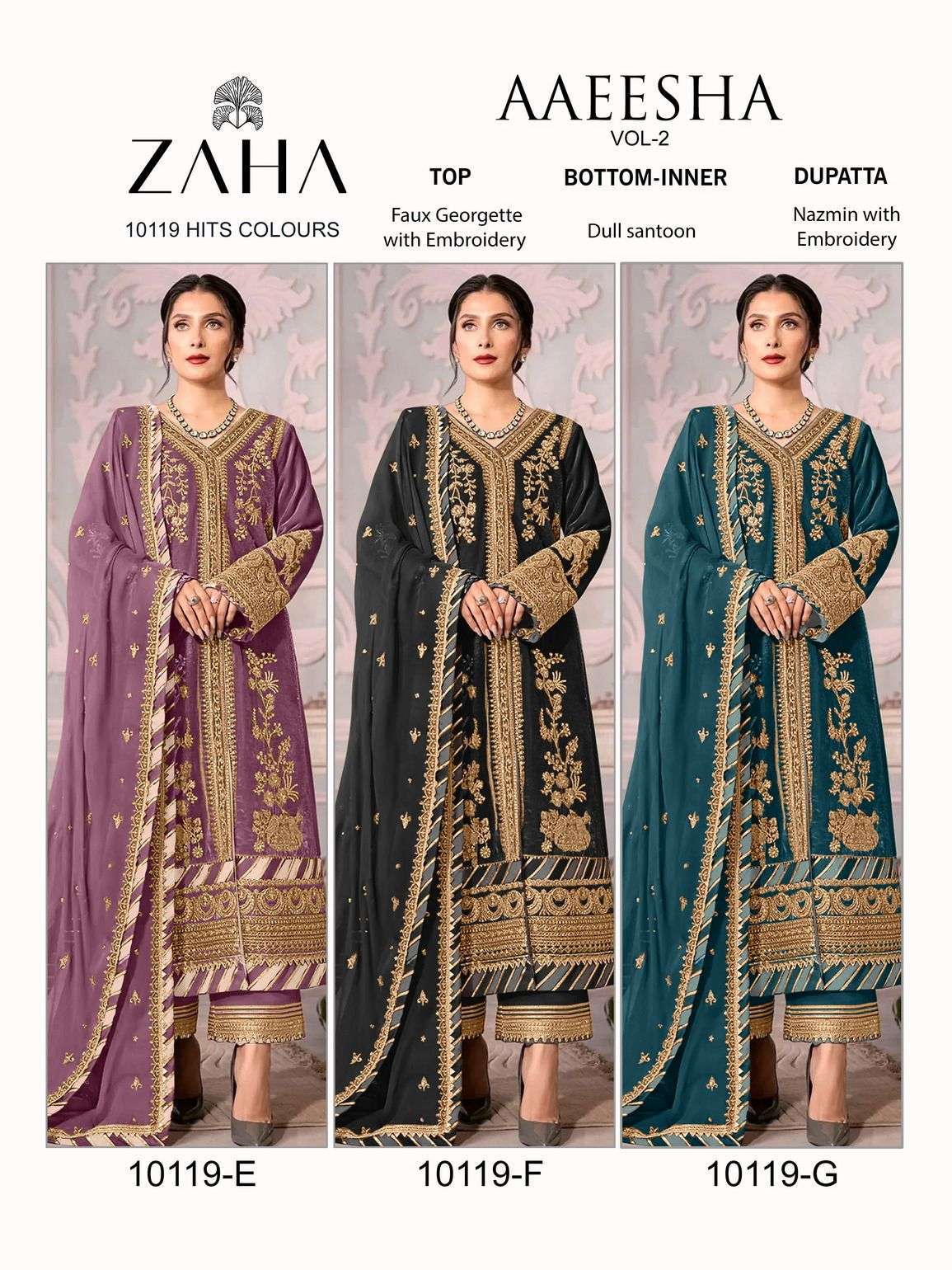 Zaha Aaeesha 10119 Pakistani Salwar Kameez wholesale india