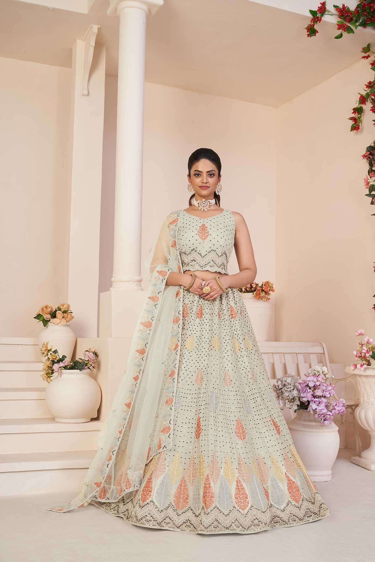 Net lehenga outlet choli with price