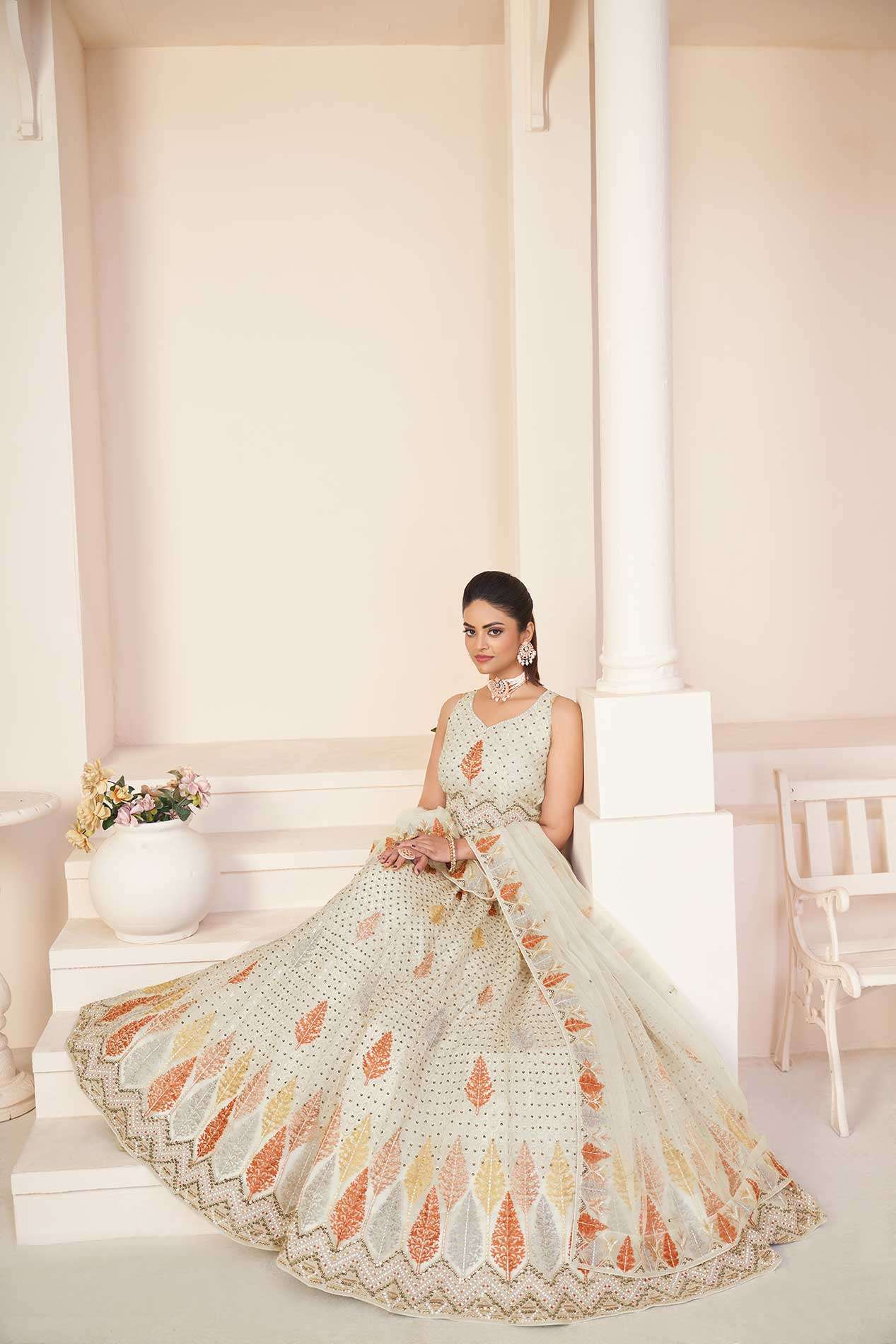 Net lehenga with outlet price