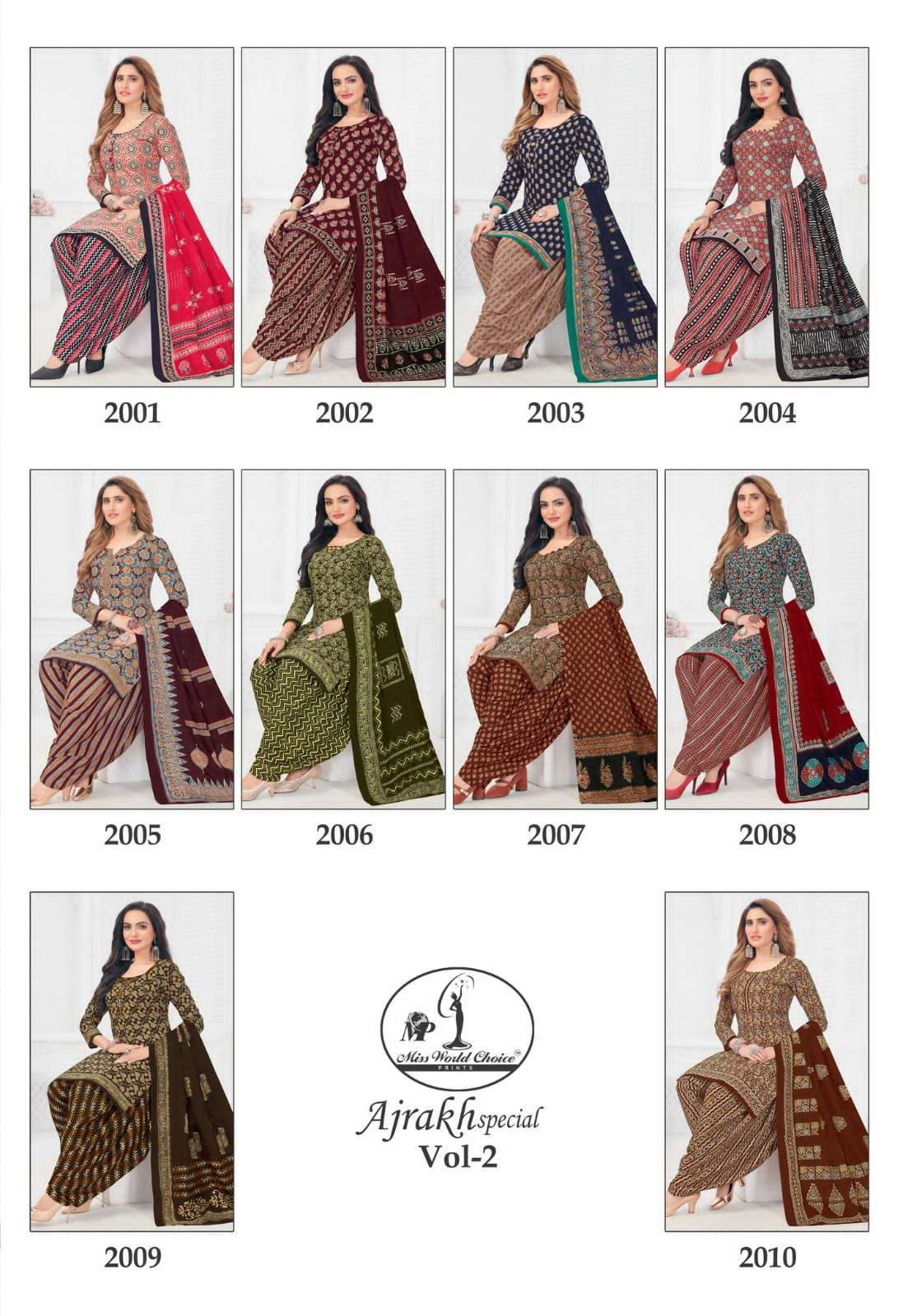 Miss World Ajrakh Vol 2 Designer Cotton Dress Material Wholesale market near me