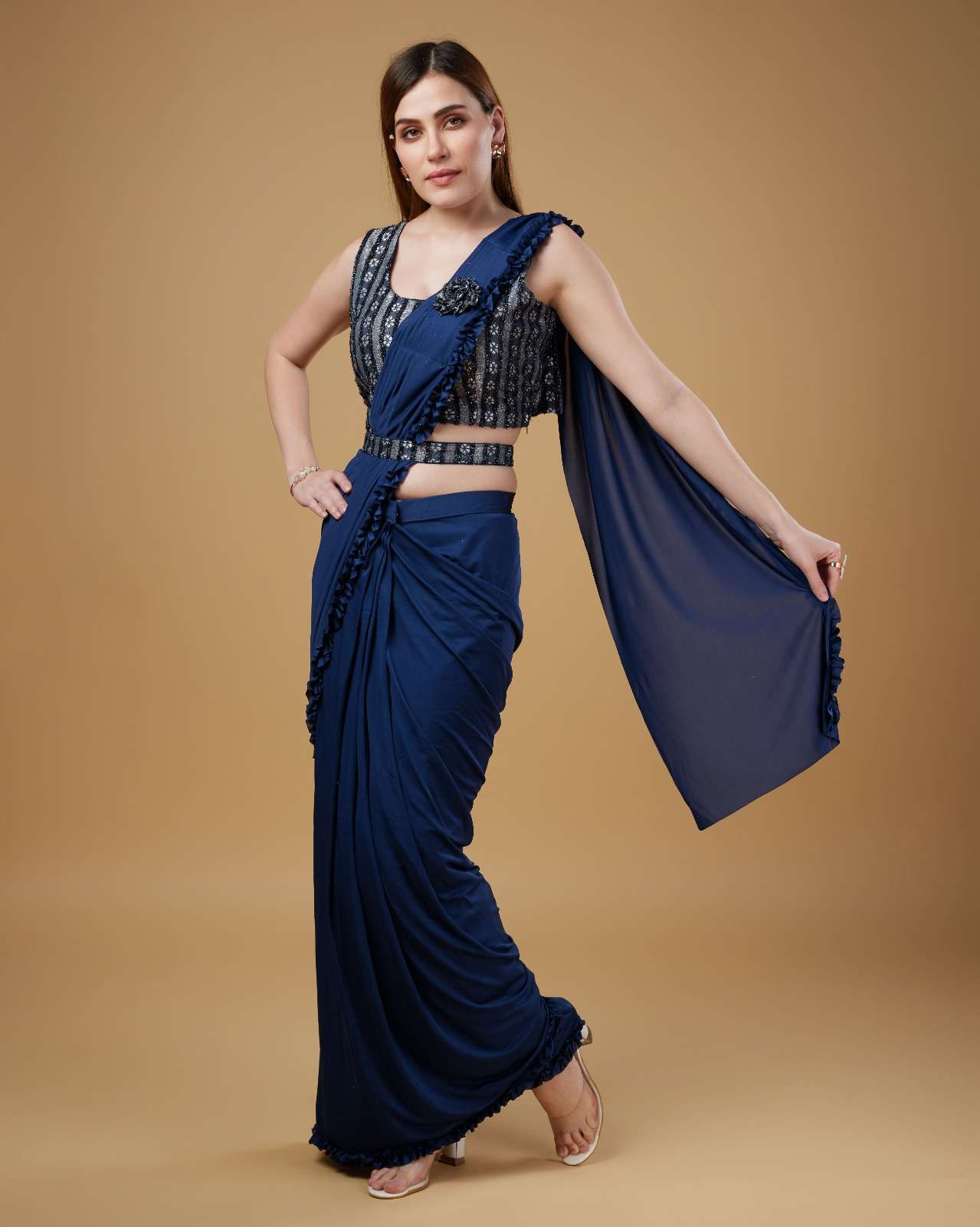 Ready to wear customized designer saree | by Fresh Look Fashion | Medium