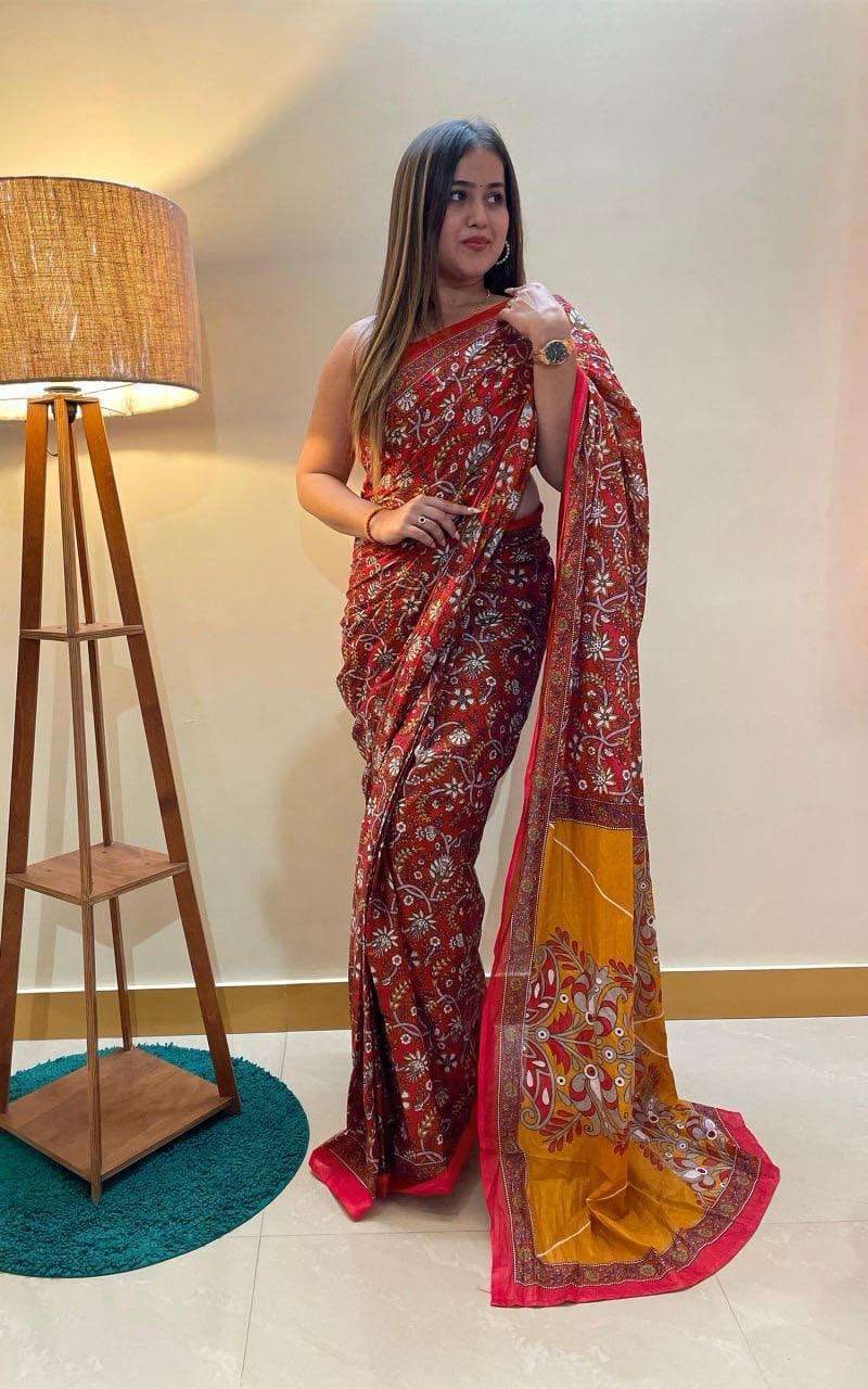 Digital Printed Cotton Saree in Purple | Fancy sarees, Cotton saree, Silk  sarees online shopping