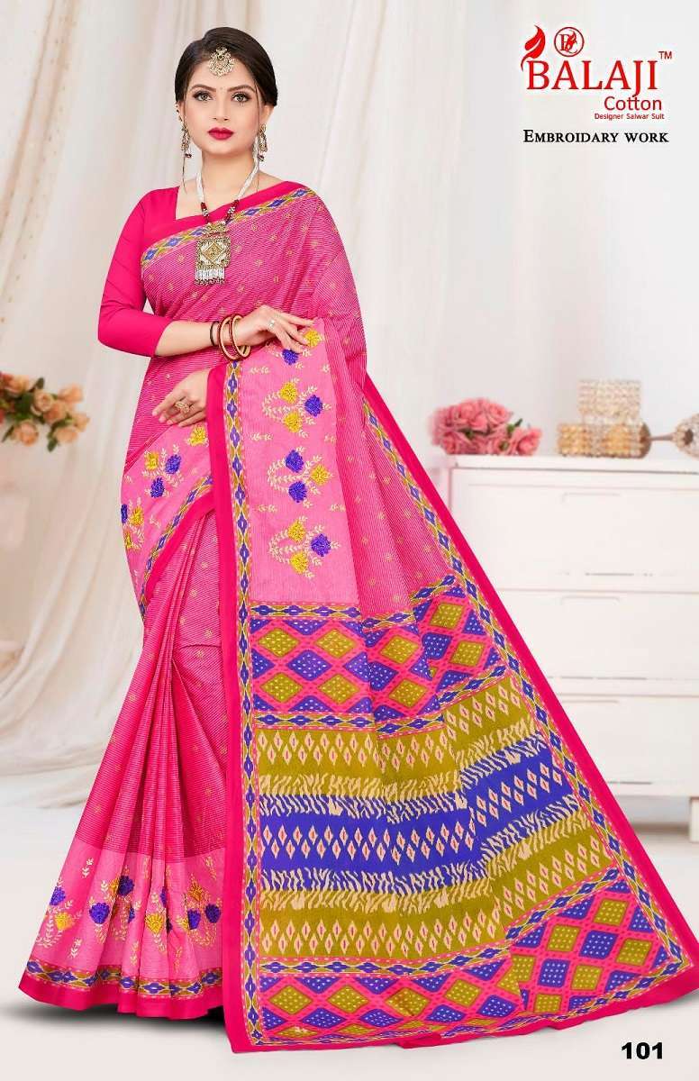 CODE WS622 :Baby pink slub silk cotton saree with cross stitch embroidery  work all-over,thread woven borders (thin and light weight ) embroidered  pallu and running blouse with thread woven borders