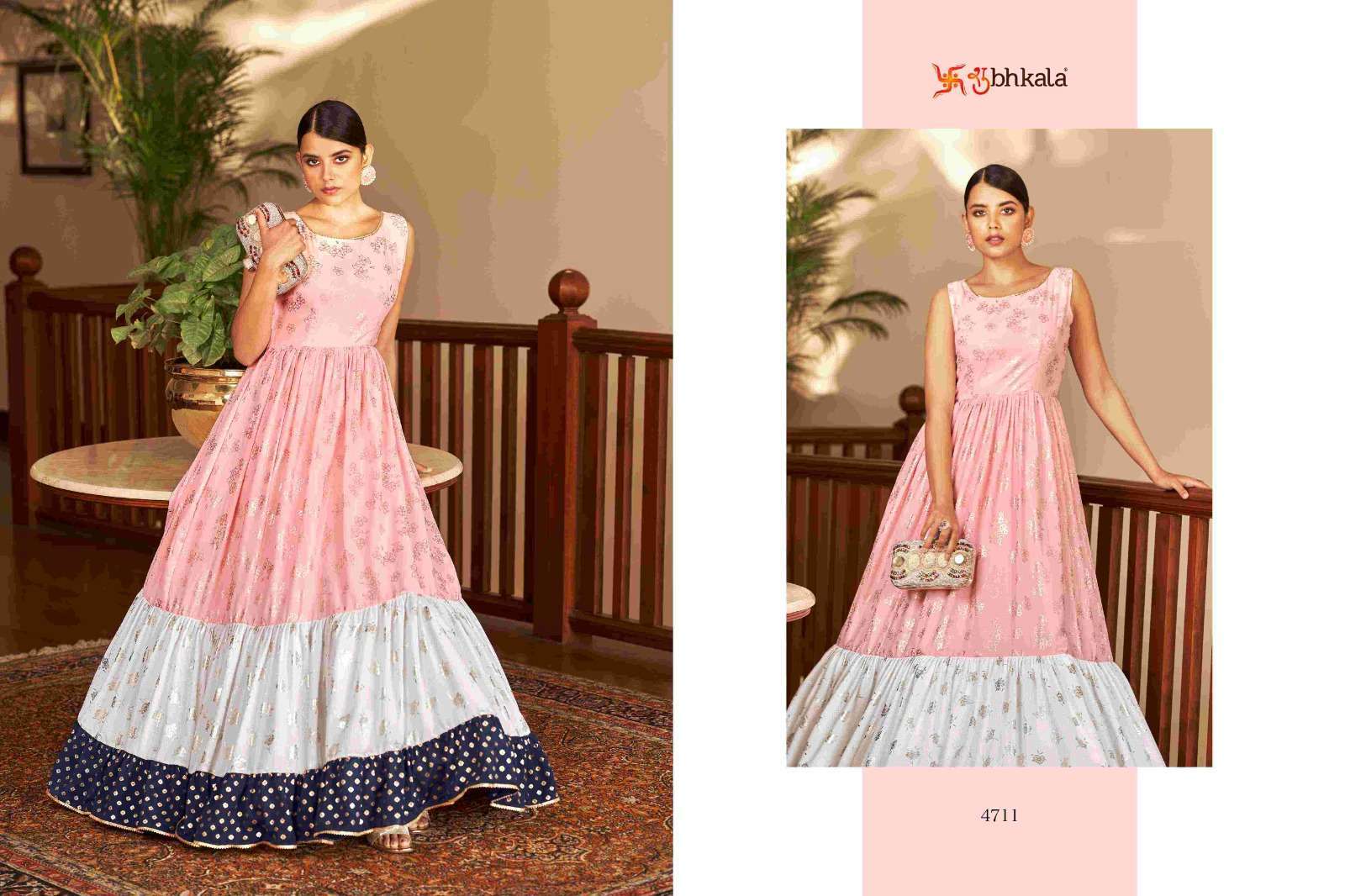 FLORY VOL. 18 Georgette Metalic Foil Work Anarkali Gown Kurti Wholesale Kurti Suppliers in Mumbai