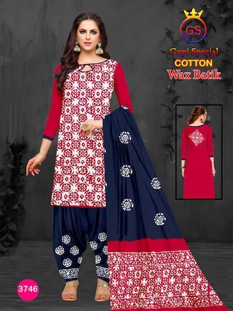 Cotton Block Print Dress Material with Pure Chiffon Dupatta – RKG SHOPPING