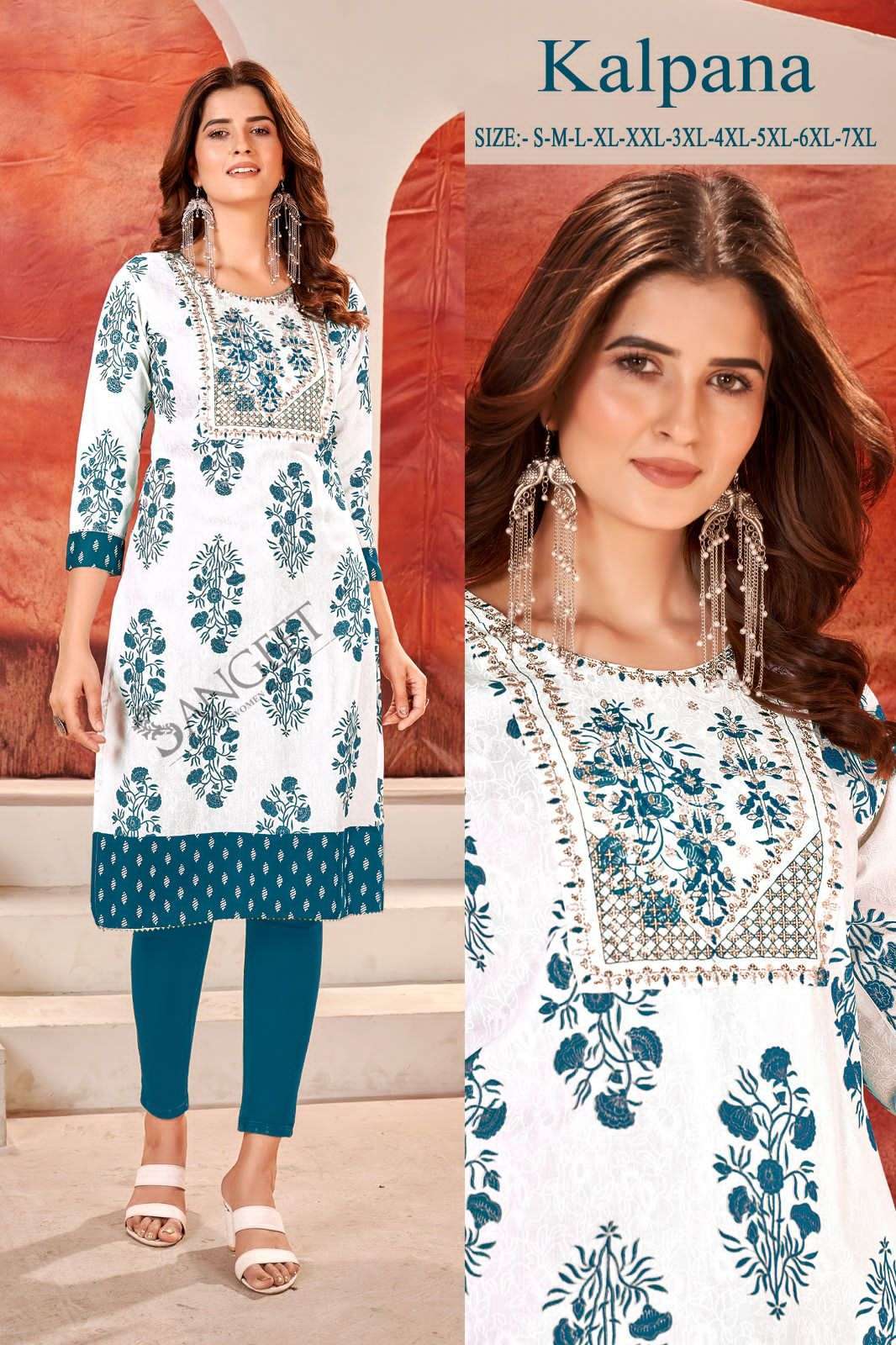 Buy Party Wear Sky Blue Printed Work Khadi Cotton Kurti With Pant Online  From Surat Wholesale Shop.