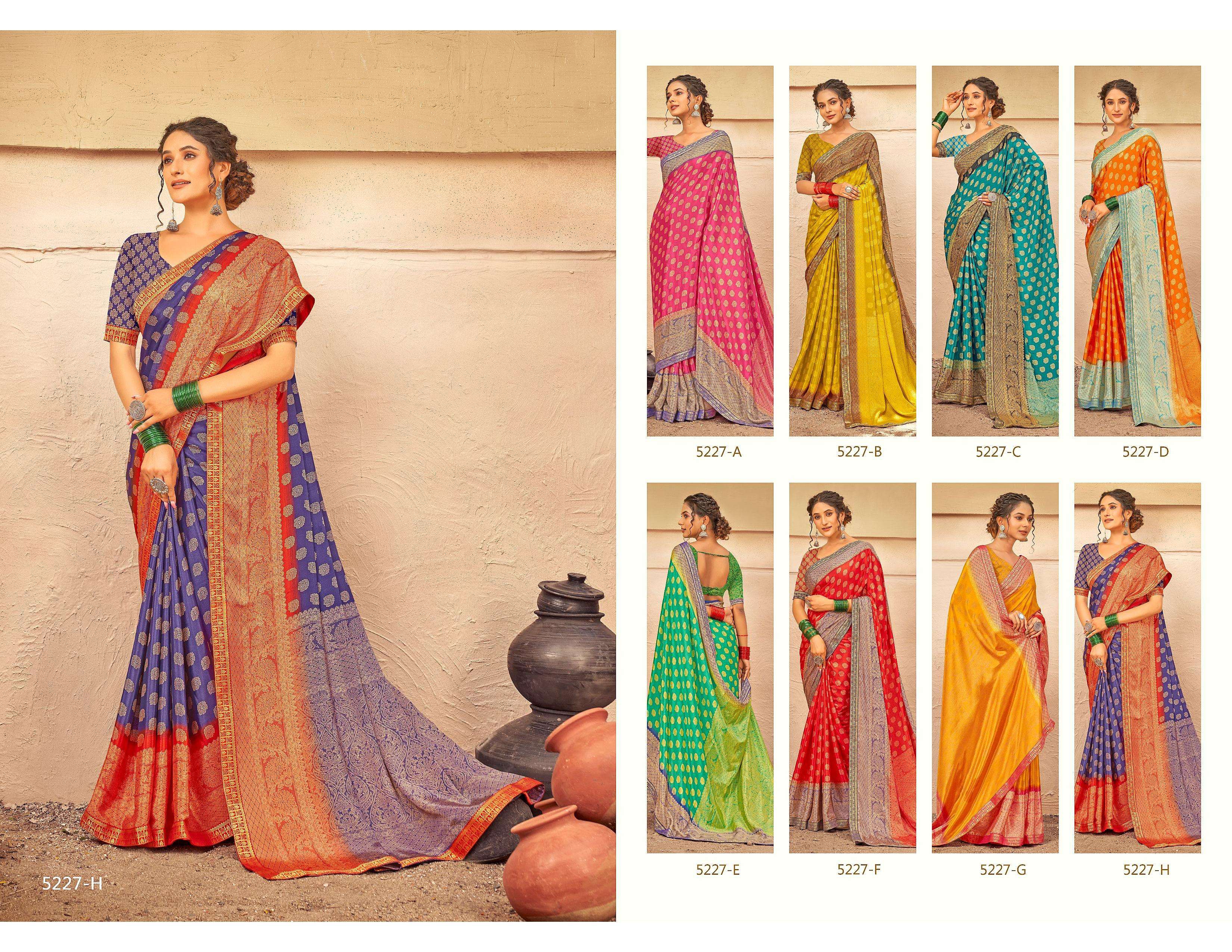 5d Designer Presents Radha -rani 2301- 2312 Series Pure Georgette With  Fancy Border With Blouse Fancy Casual Wear Saree Collection