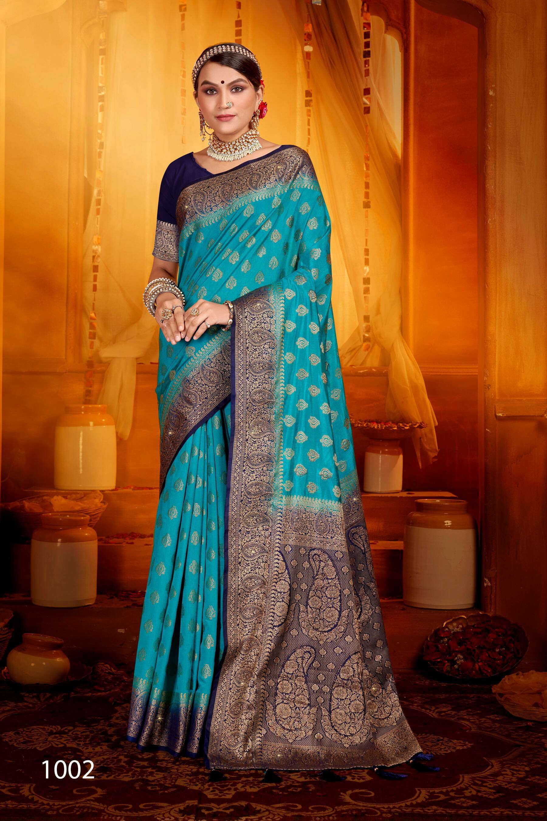 Ronisha Luxury Party Wear Chiffon Swarovski Work Saree Collection