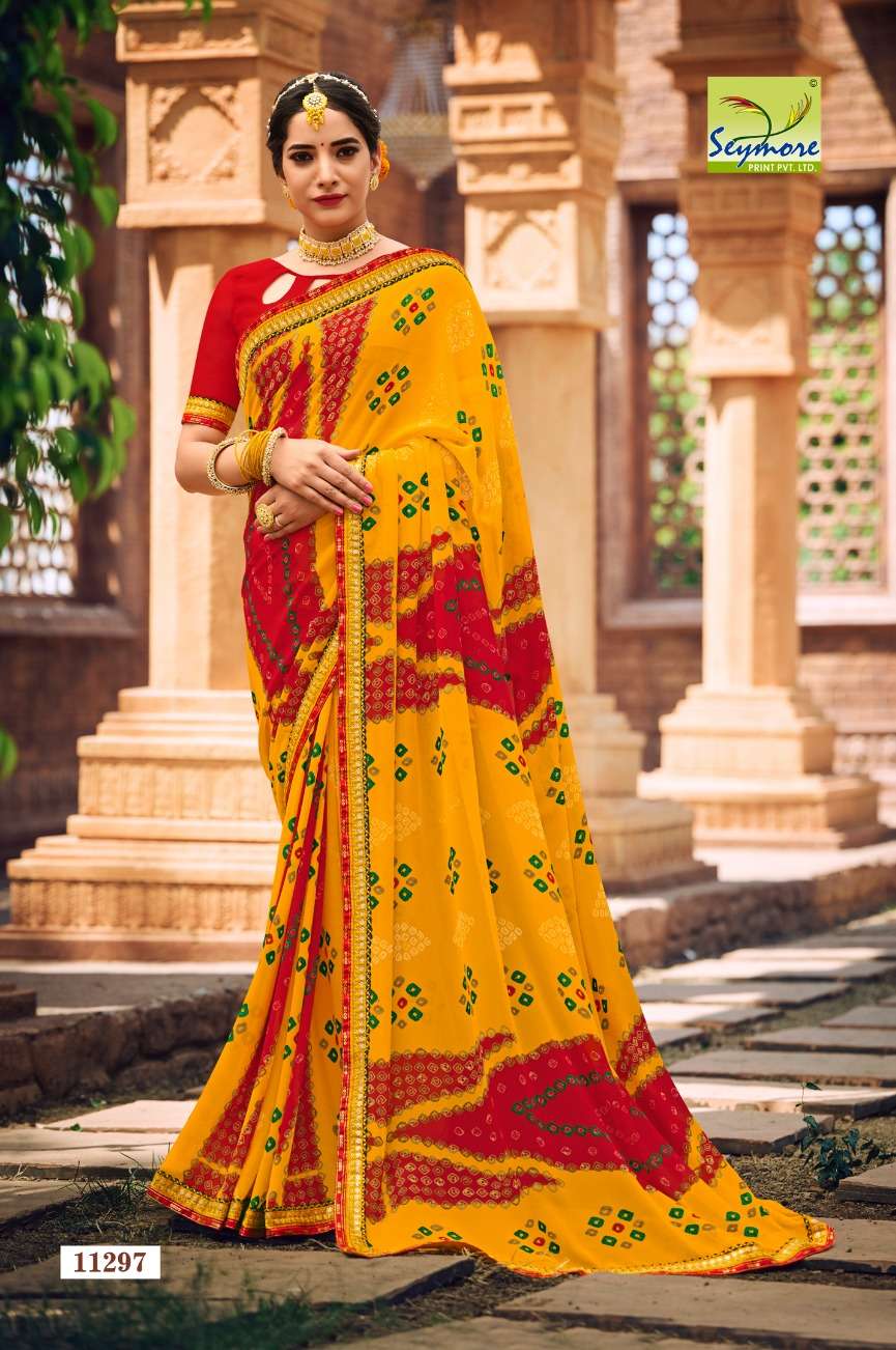 Seymore chunriya heavy Georgette embroidery border saree wholesale india