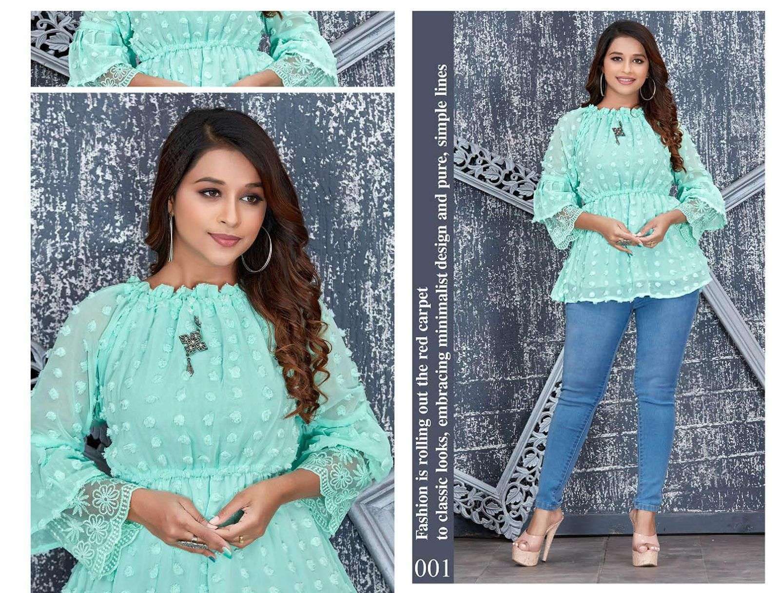 TRENDY SOFT Famcy style short top Online Wholesale Kurti Shopping India