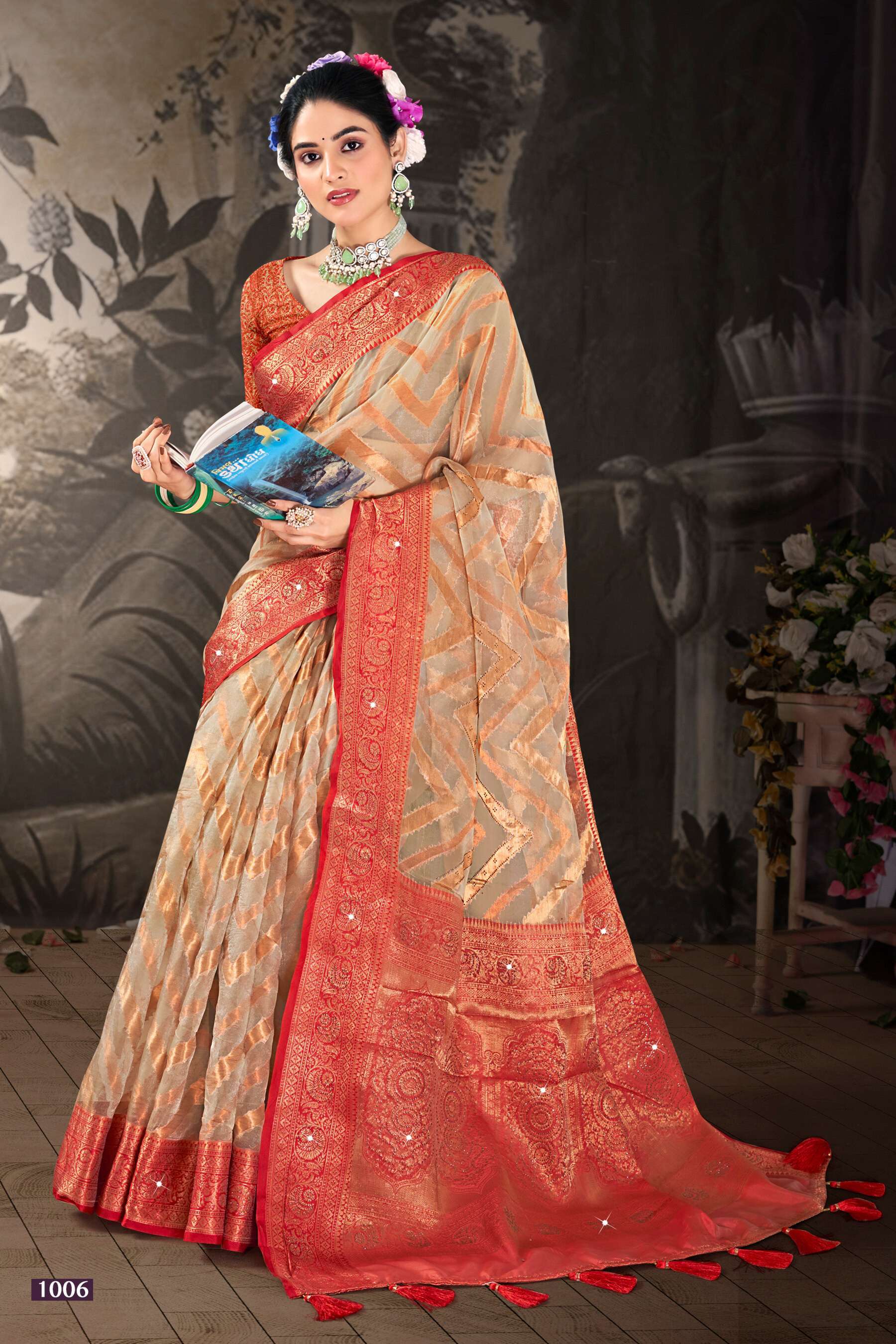 Buy Raspberry Red Organza Silk Saree online-KARAGIRI | LIVE SALE – Karagiri  Global