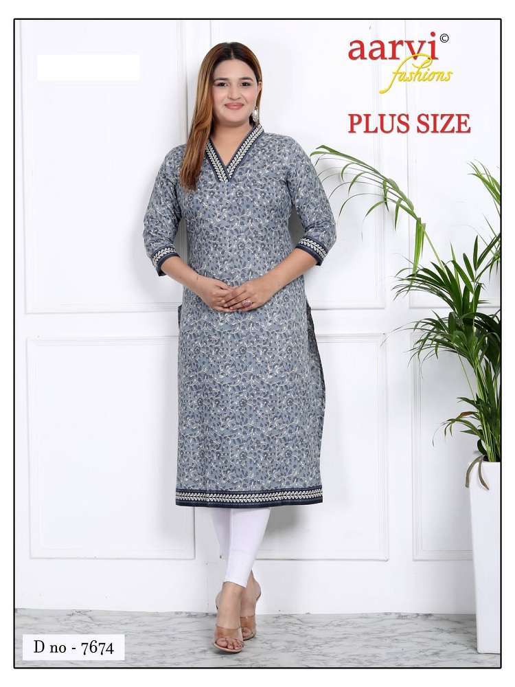 Aarvi Fashion Plus Size Vol-3 -Straight Bulk kurti orders in India