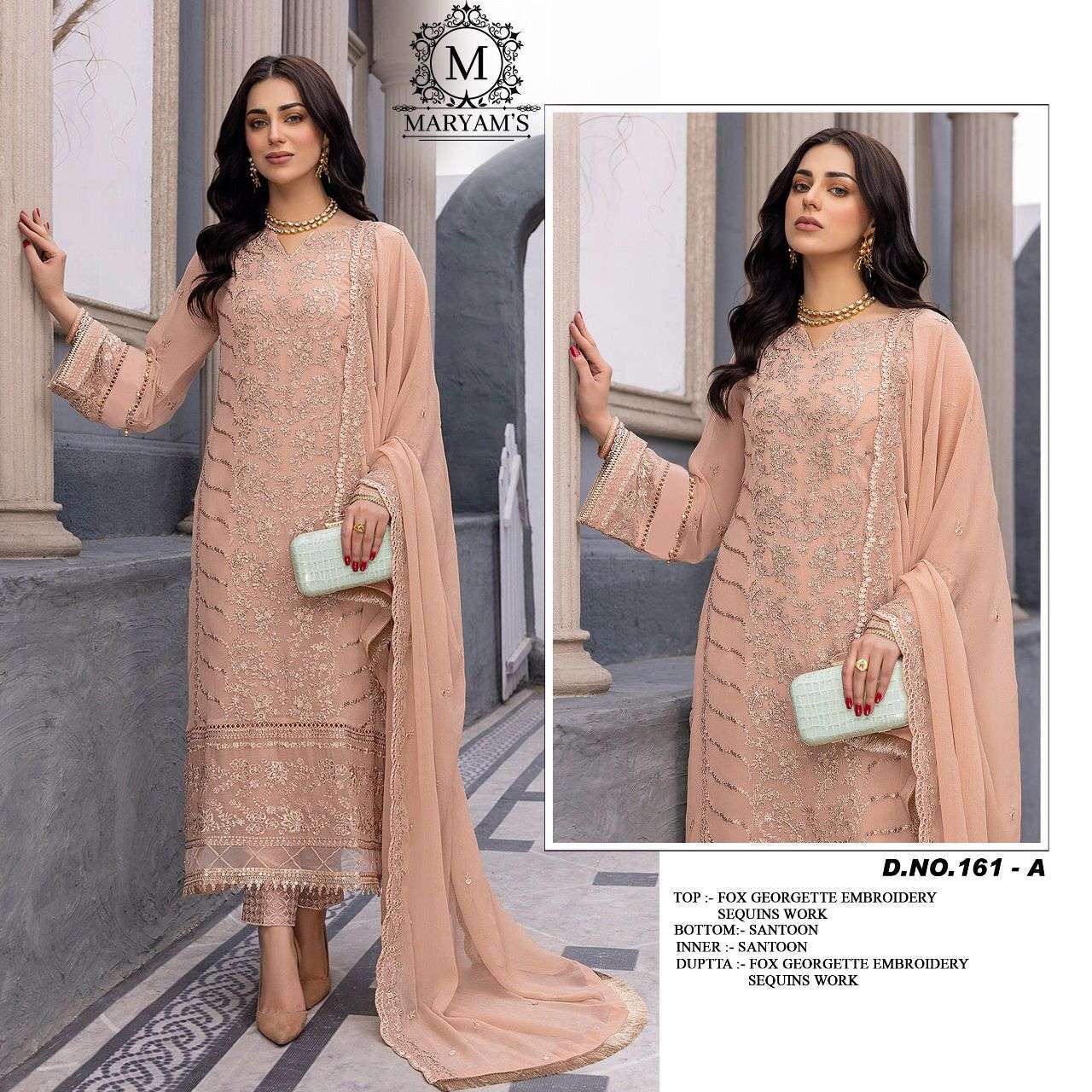 Maryams 161 Faux Georgette Pakistani salwar kameez for sale