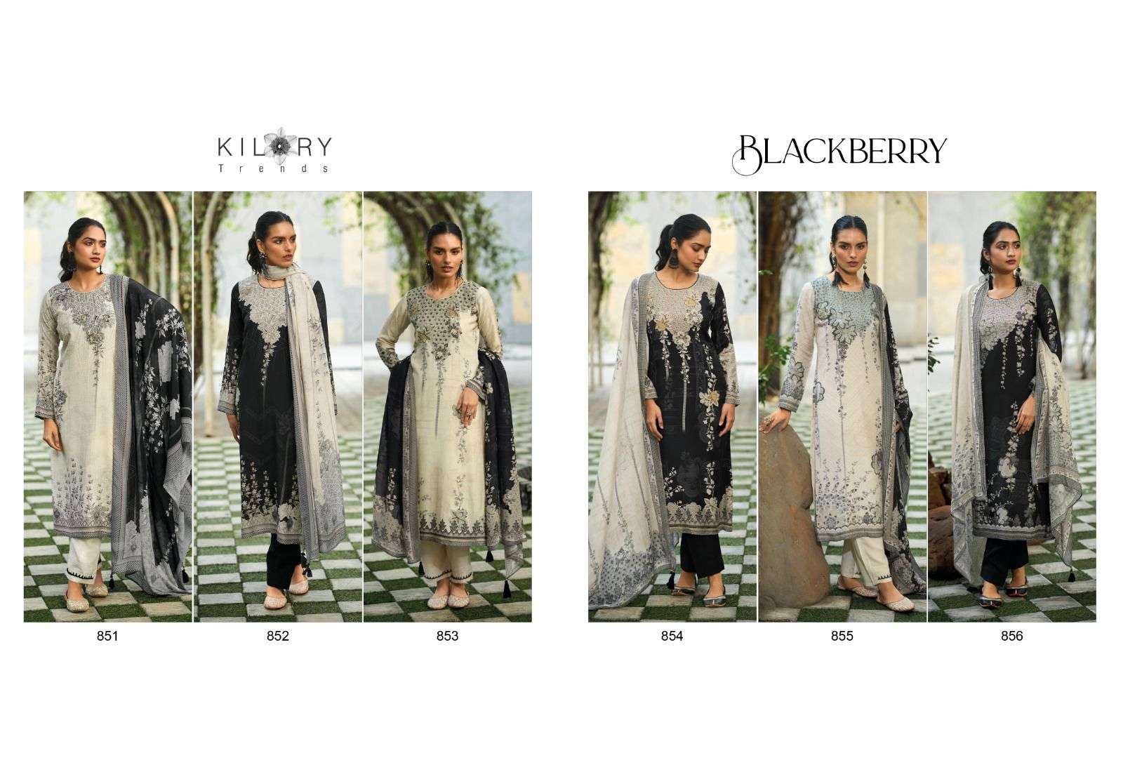 Kilory Blackberry Muslin Printed Designer Surat wholesale market for Pakistani suits