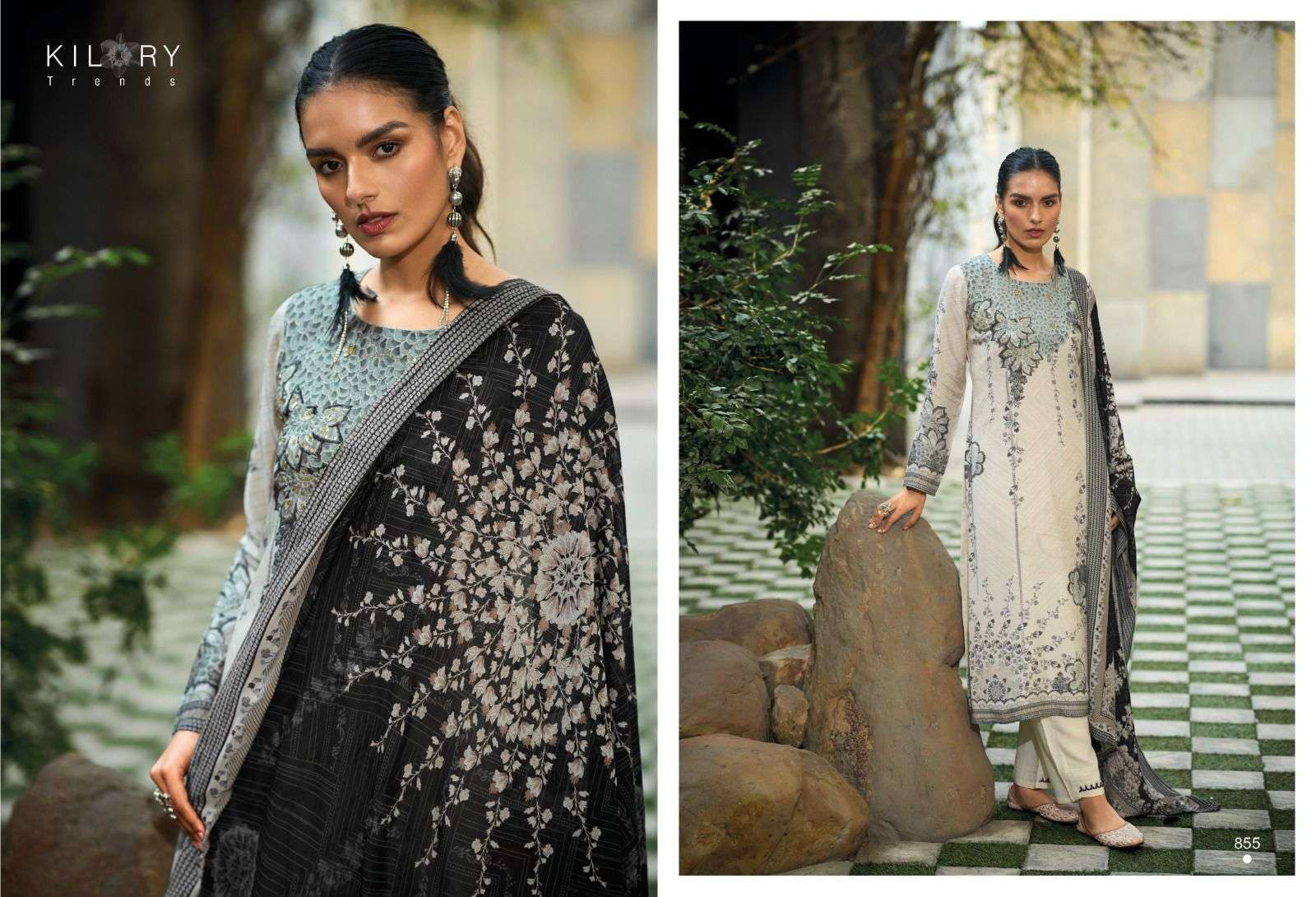 Kilory Blackberry Muslin Printed Designer Surat wholesale market for Pakistani suits