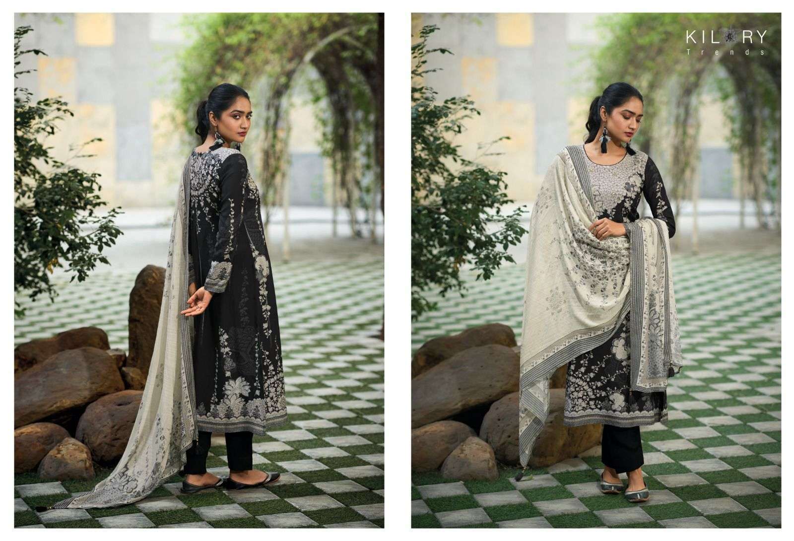 Kilory Blackberry Muslin Printed Designer Surat wholesale market for Pakistani suits
