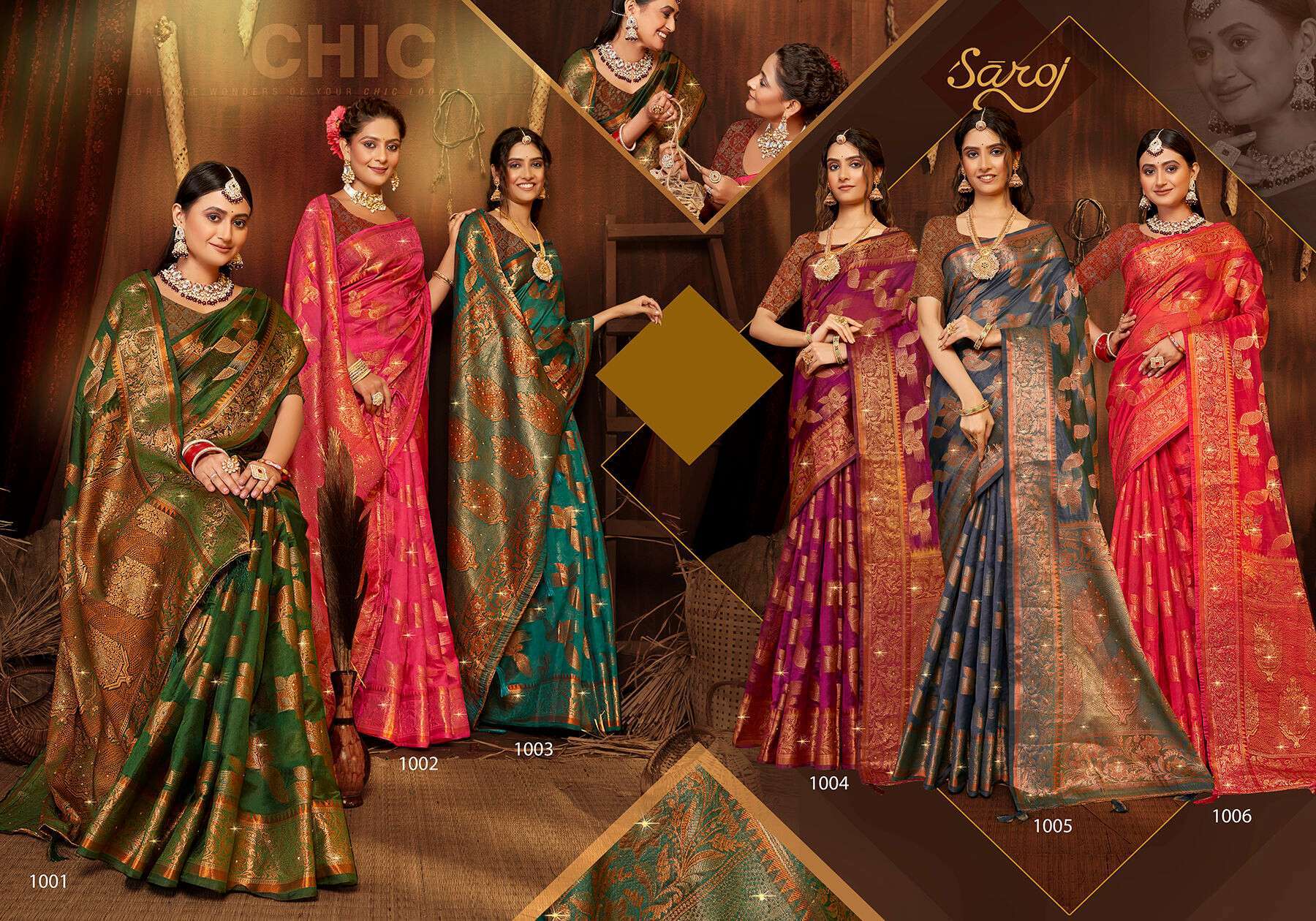 Saroj  Victoria vol.7 Soft organza Surat saree catalogue
