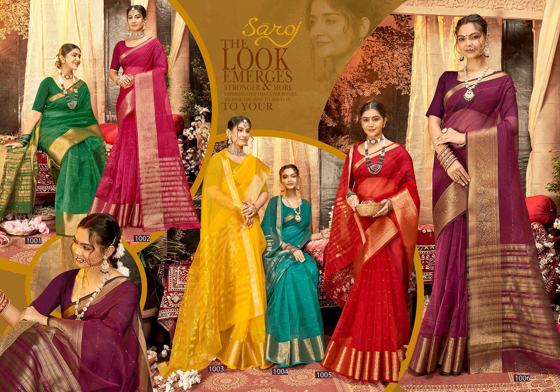 Saroj Niharika Vol - 1 Soft Orgenza Wholesale saree market in Ahmedabad