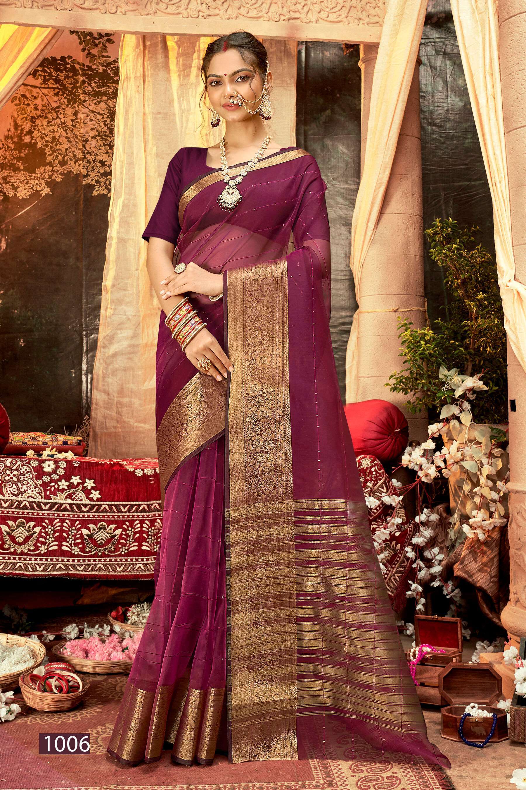 Saroj Niharika Vol - 1 Soft Orgenza Wholesale saree market in Ahmedabad