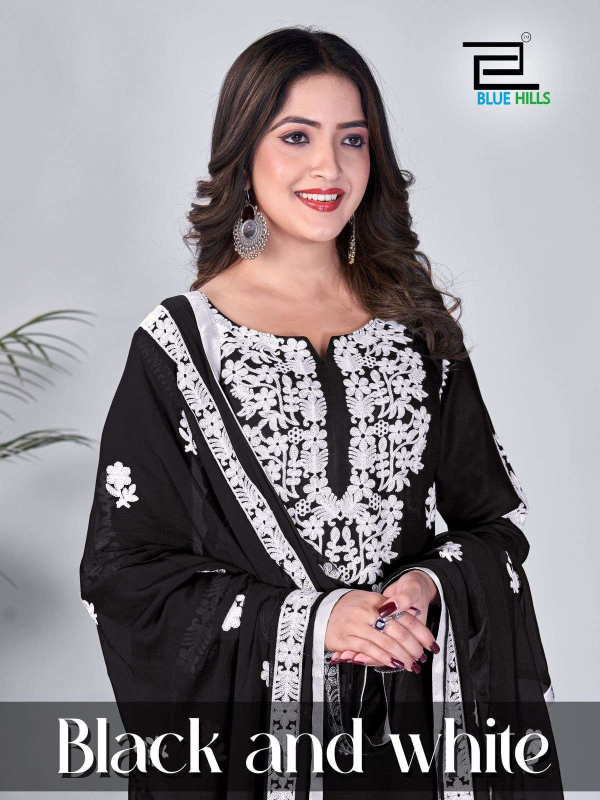 Blue Hills BLACK AND WHITE Kurtis for women in Ahmedabad