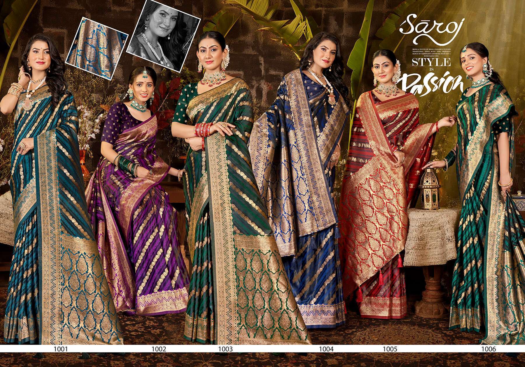 Saroj Royal Queen Vol.1 Satin Silk Surat saree catalog