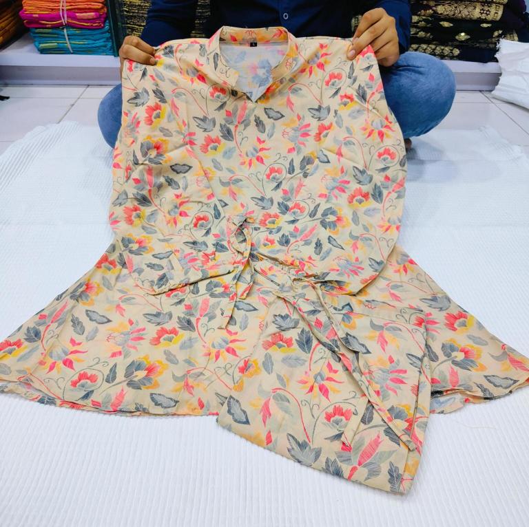Sabella New Floral Muslin Silk Printed Peplum Co-Ord Set Designer Kurti distributors in hyderabad