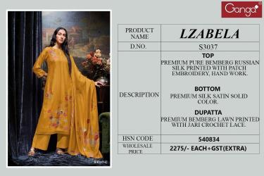Ganga Lzabela 3037 Wholesale Salwar Kameez Catalogue
