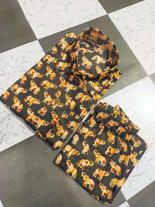 Art Riddhs Cotton Shirt with short Co Ord set For Boys 