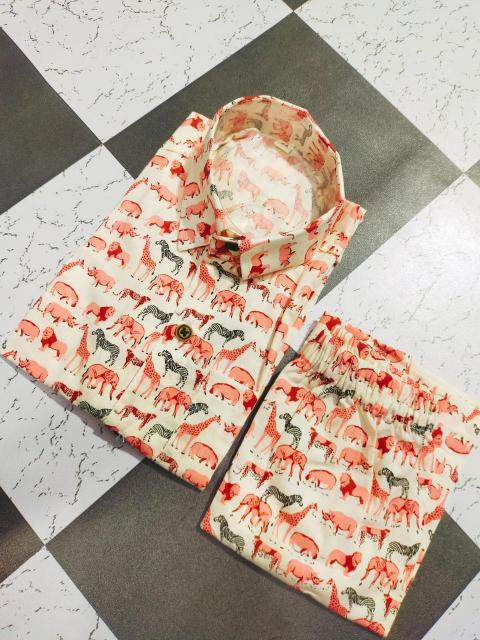Art Riddhs Cotton Shirt with short Co Ord set For Boys 