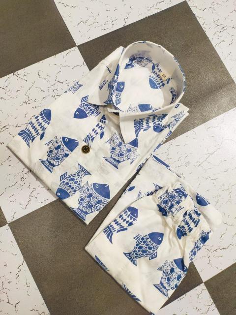 Art Riddhs Cotton Shirt with short Co Ord set For Boys 