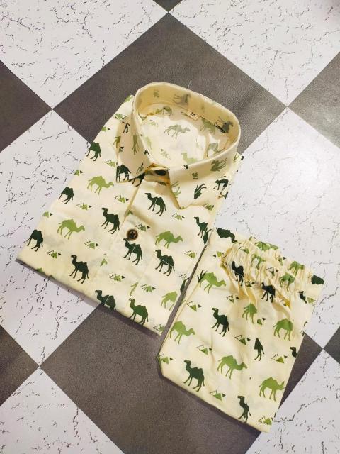 Art Riddhs Cotton Shirt with short Co Ord set For Boys 