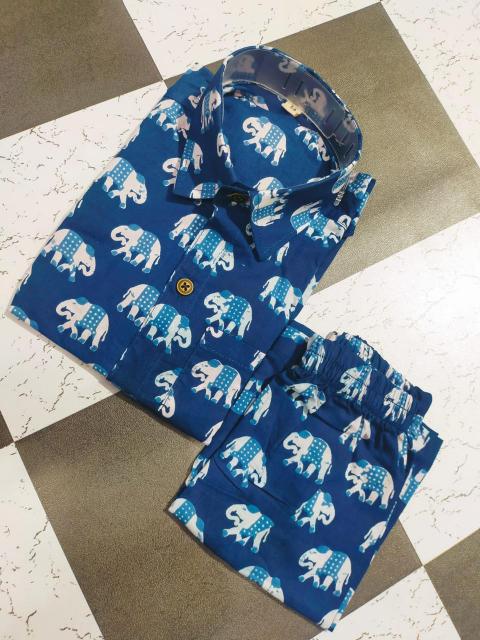 Art Riddhs Cotton Shirt with short Co Ord set For Boys 