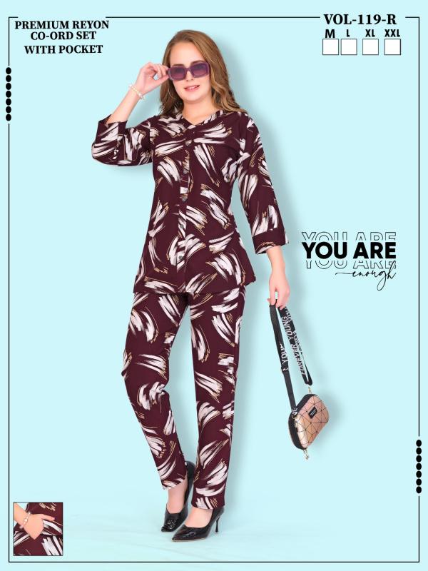 Fashion Talk Vol 119 Rayon Printed womens Co Ord set Wholesaler market